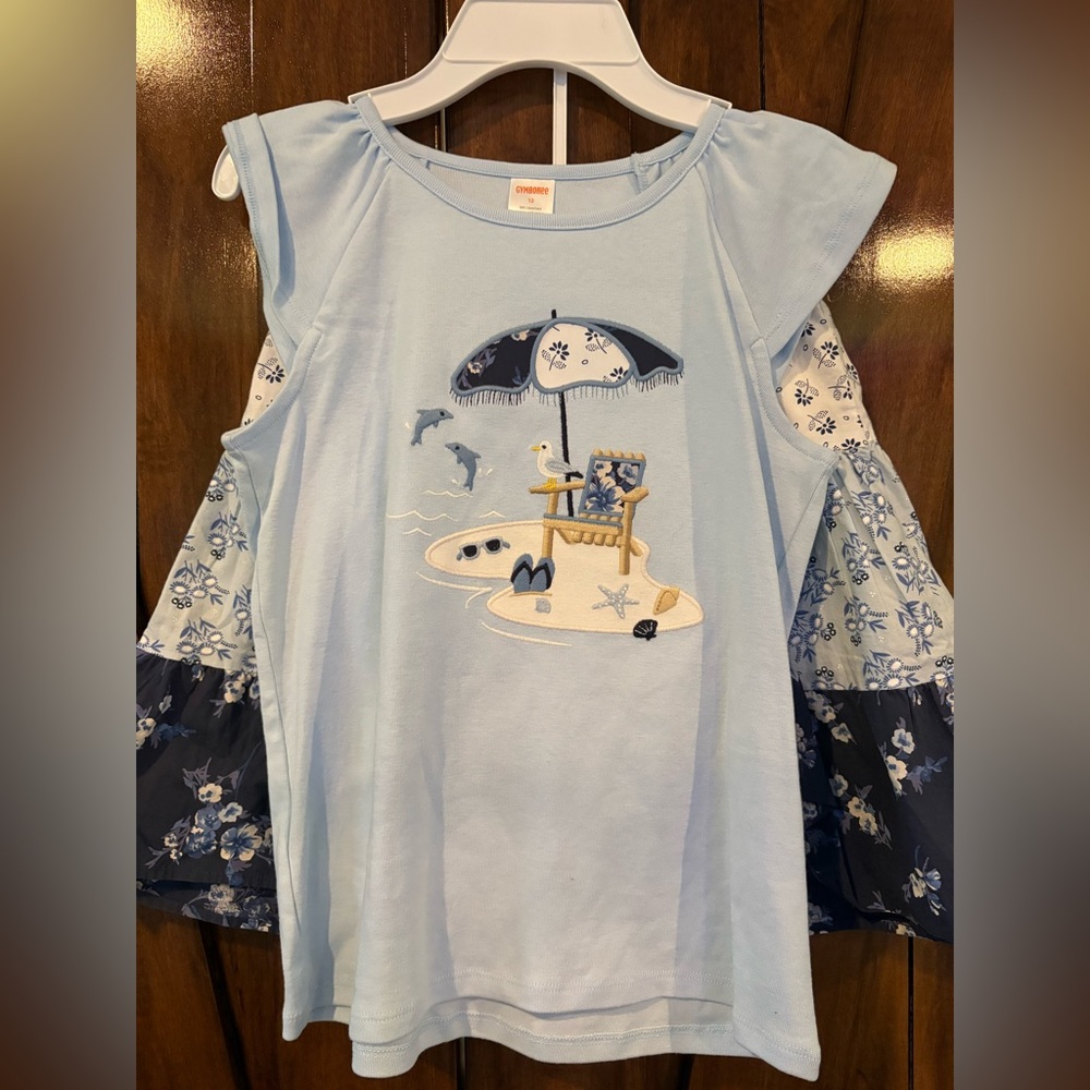 Gymboree girls 12 skirt/ skort outfit set blue skies collection new